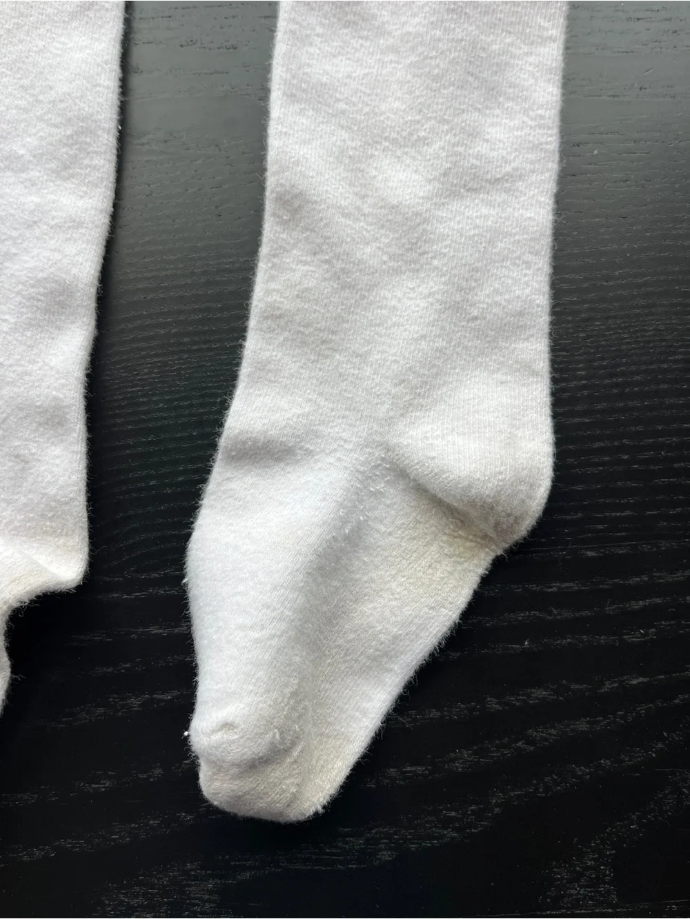 Girls White Knit Tights Size 7-10 Full Length Stretchy Stockings